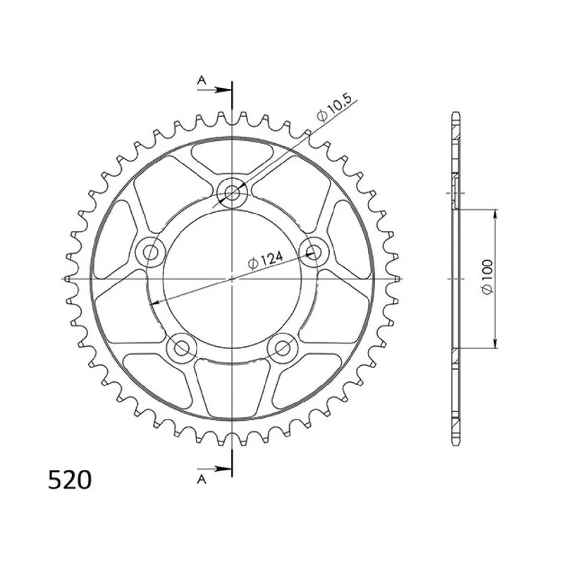 Corona acciaio 46 denti 520 DUCATI Scrambler Desert Sled Ruote Raggi 800 17/18 Bestseller
