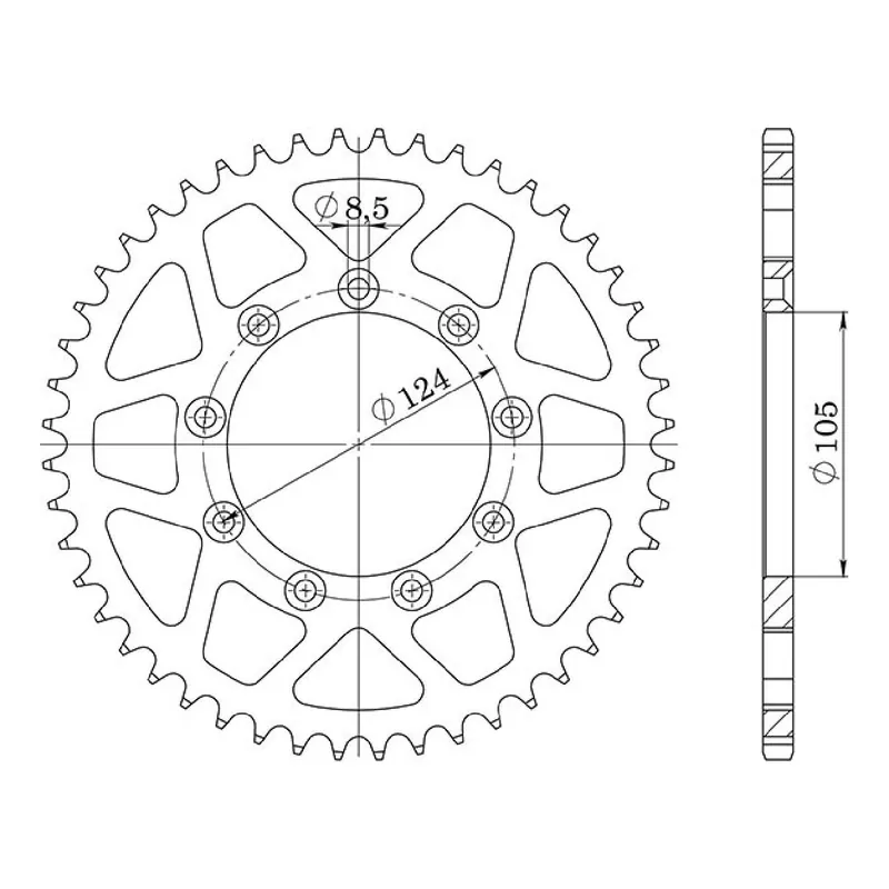 51-32203 Corona in alluminio 51 denti passo 520 TM EN Enduro 2T 125 CC 06/09 Ultime Pezzi