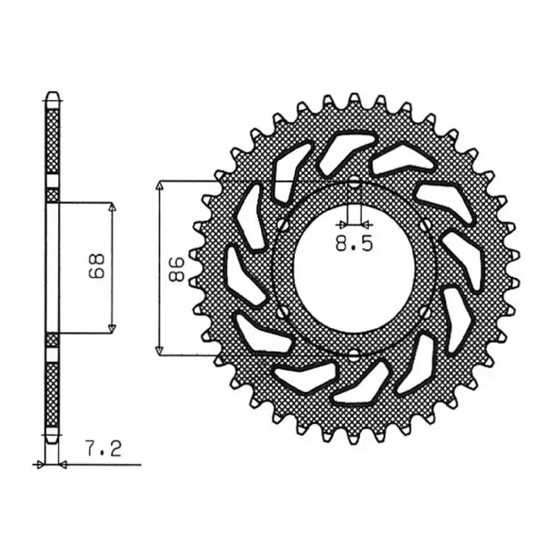 Reso Gratuito Corona in acciaio 46 denti passo 428 KAWASAKI BN Eliminator 125 CC 98/09