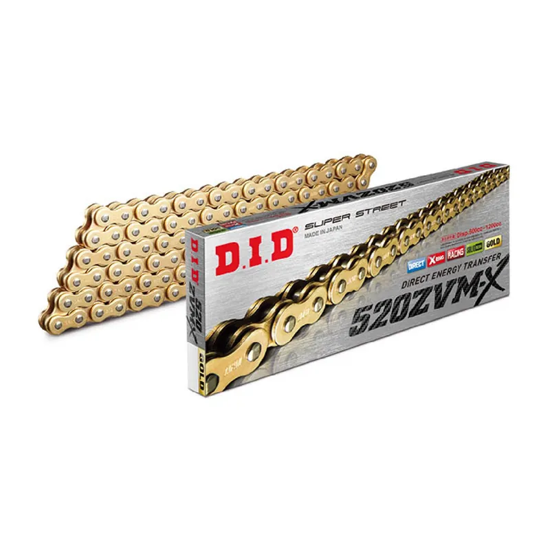 DID Catena di trasmissione 520ZVM-X Gold & Gold 120 maglie giunto a rivetto ZJ Ordina Subito