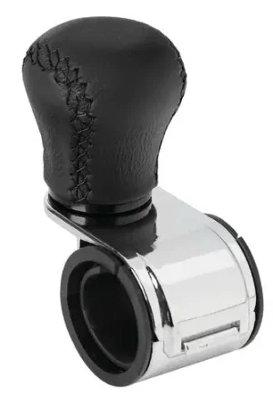 Esclusivo Pilot Revolve, pomello volante in pelle con cuciture nere, staffa cromata