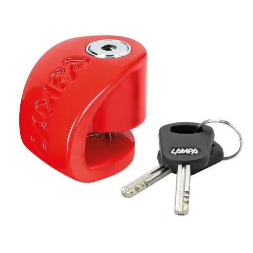 Subito Disponibile Lampa Stone XS, lucchetto bloccadisco - Perno diametro 5,5 mm - Rosso 91562