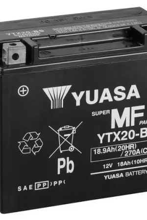 Batteria YUASA senza manutenzione con pacco acido - YTX20-BS Offerta Speciale