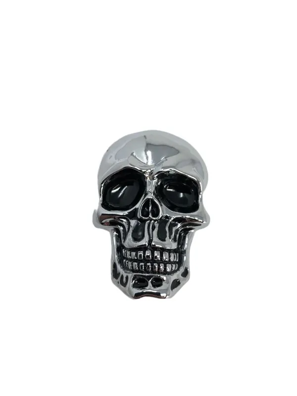 Spedizione Gratuita Emblema "Skull" in cromo lungo 6 cm da applicare