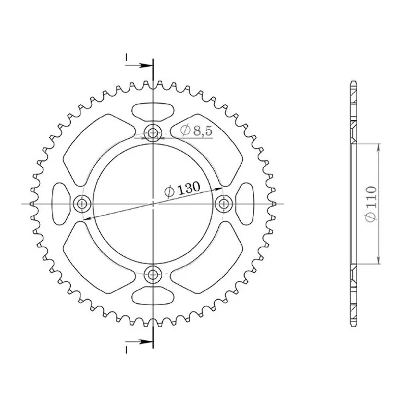 Spedito Oggi Corona in alluminio 49 denti passo 420 HONDA CR RB 80 CC 84