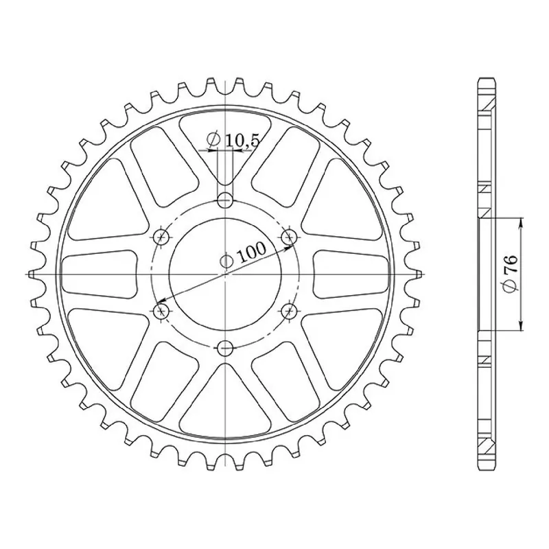 Corona in acciaio 42 denti passo 630 SUZUKI GS 1000 CC 79/82 Offerta Speciale
