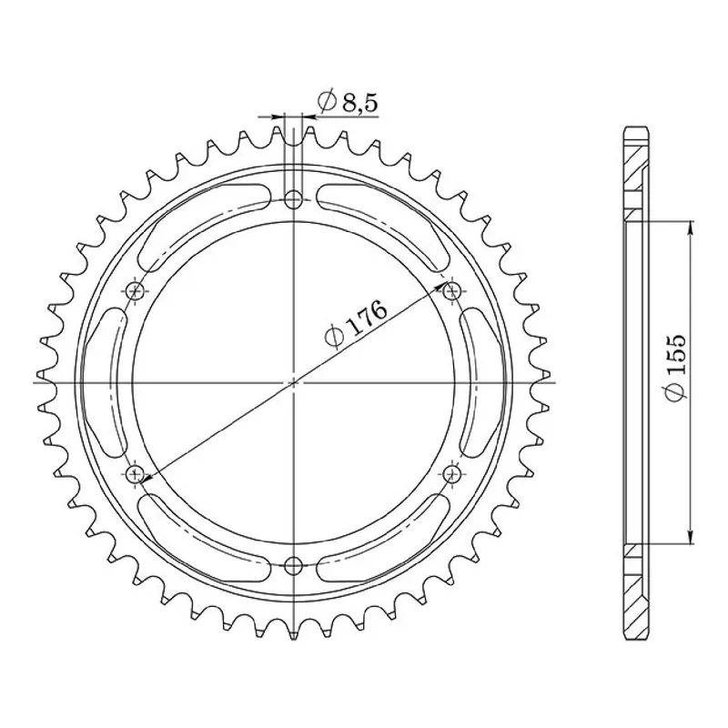 Corona in acciaio 43 denti 530 TRIUMPH Speed Triple (T509) 885 CC 97/99 Scelto Dai Clienti