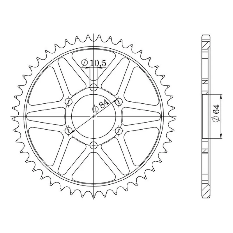 Popolare Corona in acciaio 42 denti passo 530 SUZUKI GS L 450 CC 84/87