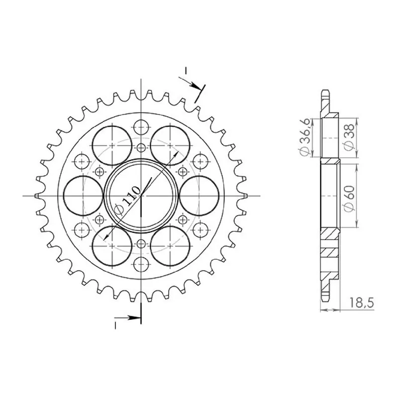 Corona in acciaio 40 denti passo 525 DUCATI 1098 1098 CC 07/09 Must-Have
