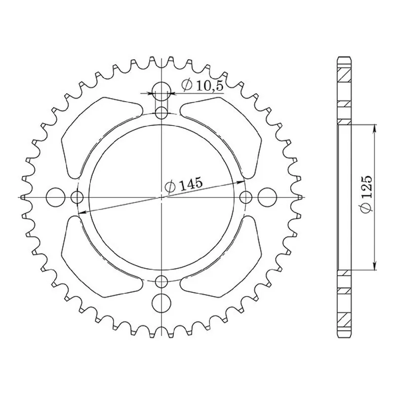 Corona in acciaio 41 denti passo 520 541250541 Prezzo Basso
