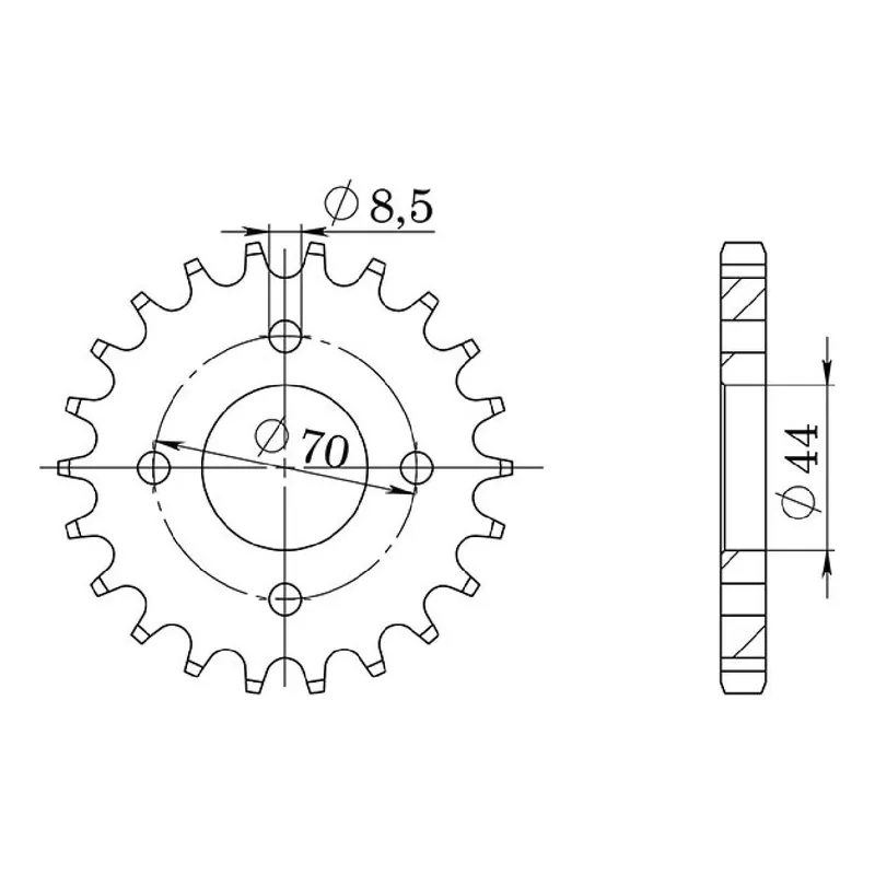 A Buon Prezzo Corona in acciaio 22 denti passo 520 KAWASAKI KFX (KSF) 80 CC 03/06