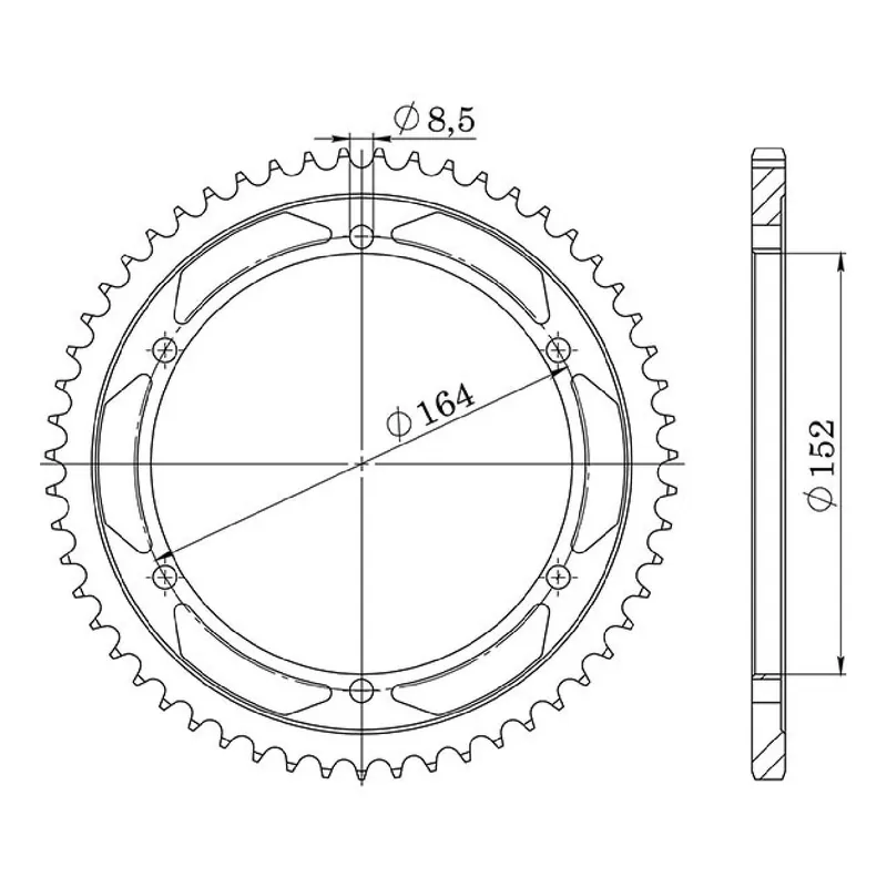 Corona in acciaio 55 denti passo 428 541251255 Vendita Finale