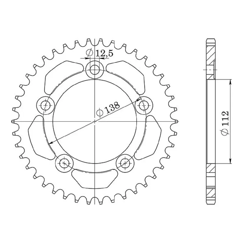 Non Perdere Corona in acciaio 41 denti passo 525 HONDA CBF (PC39) 500 CC 04/06