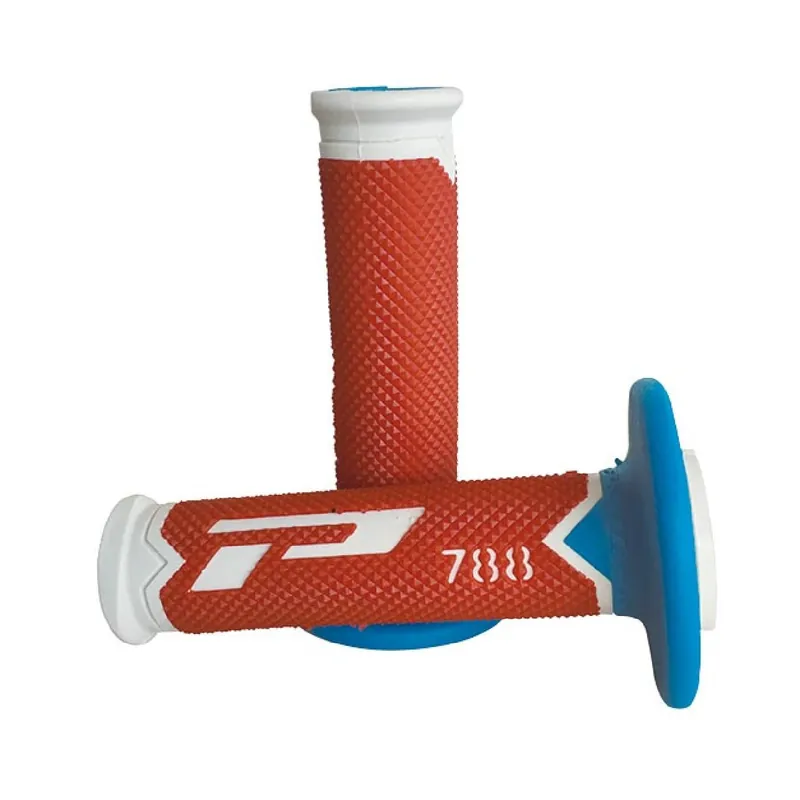 Bestseller Progrip Manopole Motocross 788 Triple Density Bianco-Rosso-Azzurro