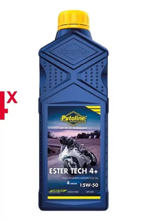 4 Litri Putoline Olio Motore Moto ESTER TECH 4+ 15W-50 Ultime Pezzi