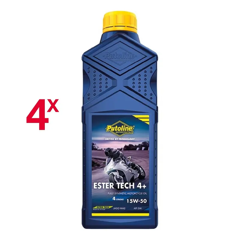 4 Litri Putoline Olio Motore Moto ESTER TECH 4+ 15W-50 Ultime Pezzi