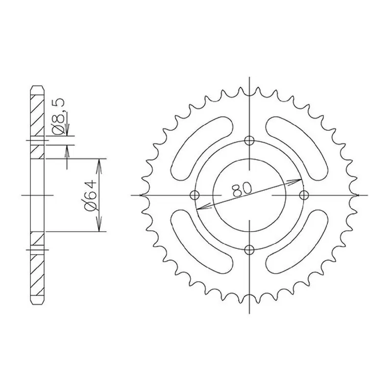 Offerta Limitata Corona in acciaio 45 denti passo 428 540001745